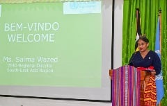 Timor-Leste’s Ministry of Health presented its collaborative efforts with WHO, to Saima Wazed, Regional Director.